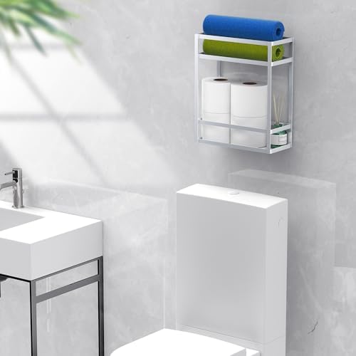 Meangood Silver Shower Caddy Organizer with Hooks