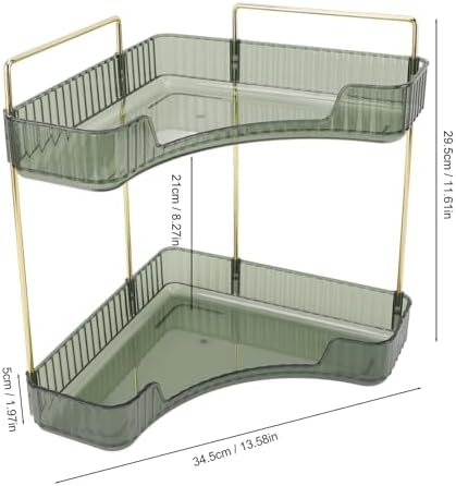 Beufee Corner Shelf 2 Tier Bathroom Organizer Dark Green