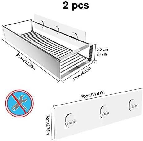 2-Pack Stainless Steel Shower Caddy Organizer with Hooks
