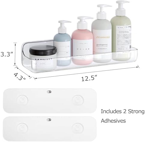 UDD Clear Adhesive Wall Mount Shower Caddy