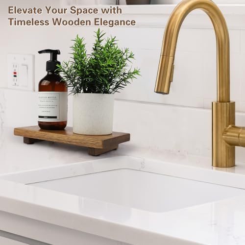 ZOVANO Small Tray Pedestal Stand - Waterproof Wood Display Riser