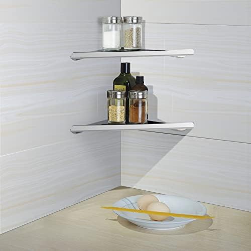 2 Pcs 304 Stainless Steel Corner Shelf with Screws