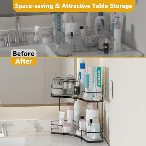 FOLLOWIN 2 Tier Bathroom Corner Organizer