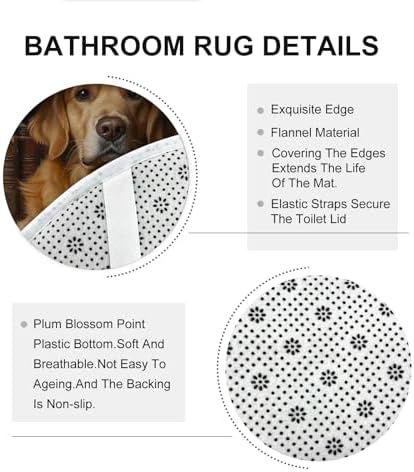 4PCS Halloween Witch Dog Bathroom Set with Non-Slip Rug and U Shape Cover