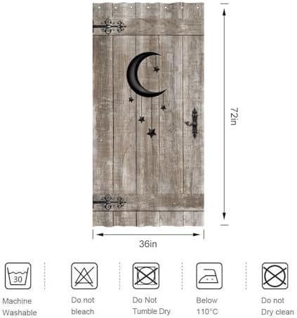 Moon Star Barn Door Shower Curtain Set