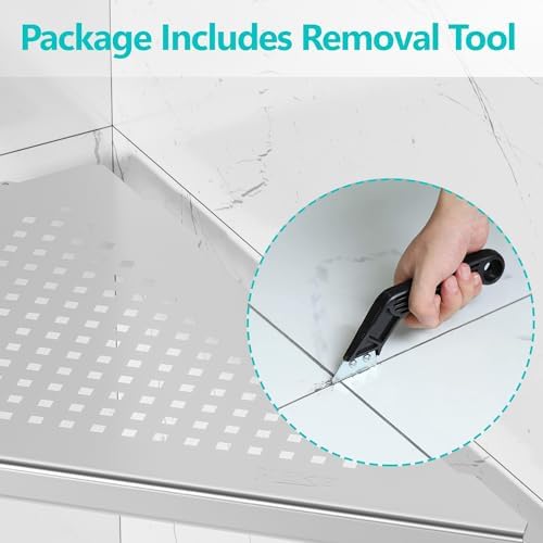 2 Pack Recessed Corner Shower Shelf Brushed Nickel SUS304 Stainless Steel No Drilling