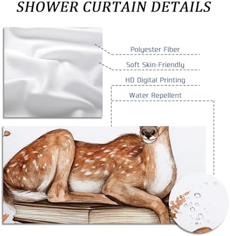 DESIHOM Fall Antelopes Pumpkins Shower Curtain Set 72 Inch