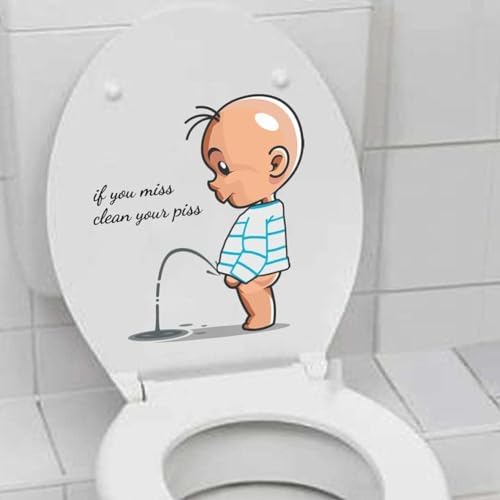 Funny Toilet Lid Decal Sticker Hilarious Bathroom Wall Art