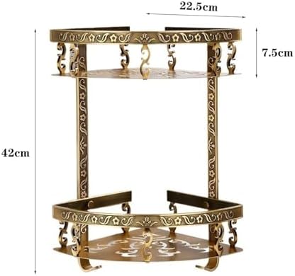 2 Tier Corner Shower Caddy with Hooks and Large Storage Capacity
