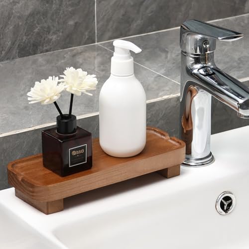 Wooden Soap Dish with Drainage Slots Light Brown 87 x 36 Inches