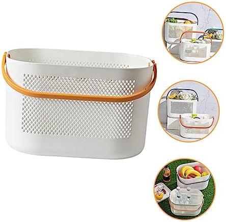 Portable Shower Storage Basket with Handles for Bathroom and Pantry