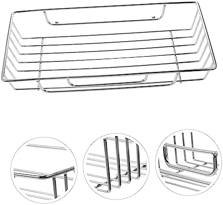 PRETYZOOM Wall Mounted Shower Organizer Rack for Toothbrushes Cups and Bathroom Essentials