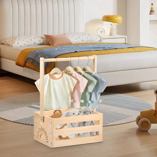 Wood Baby Shower Storage Crate with Handle