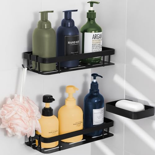 Shower Caddy 3-Pack Aluminum Bath Organizer with Soap Holder