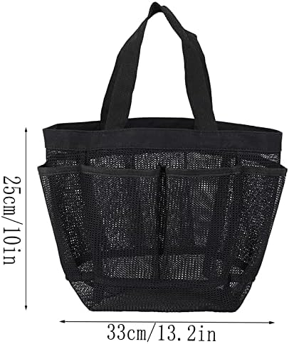 Portable Mesh Shower Caddy Basket With 8 Storage Pockets