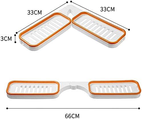 Punchless Corner Shelf 180 Degree Rotation Suction Cup Mount For Bath Kitchen