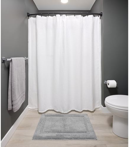 iDesign Curved Metal Shower Curtain Rod Adjustable 41-72 Inches Matte Black