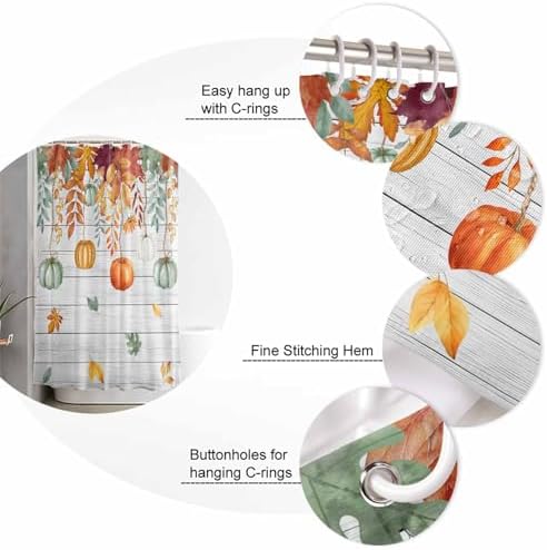 Thanksgiving Pumpkin 4 Piece Shower Curtain Set