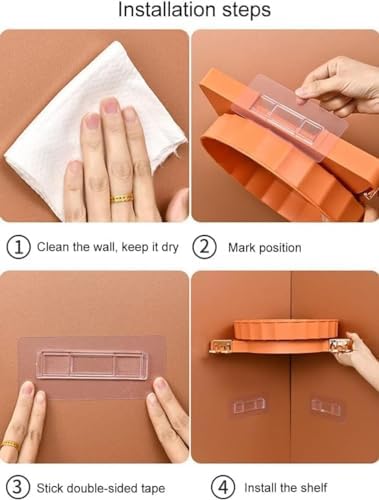 Shower Caddy with 2 Tier Plastic Hooks Corner Shelf Organizer Blue-Orange