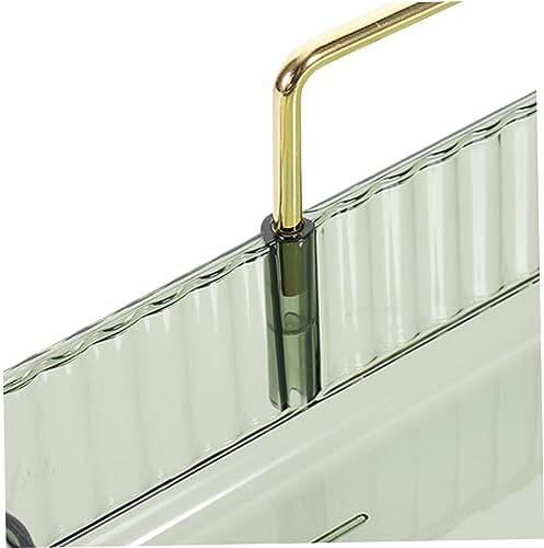 Triangular Makeup Organizer Shelf Corner Storage for Bathroom Vanity Single Layer Green