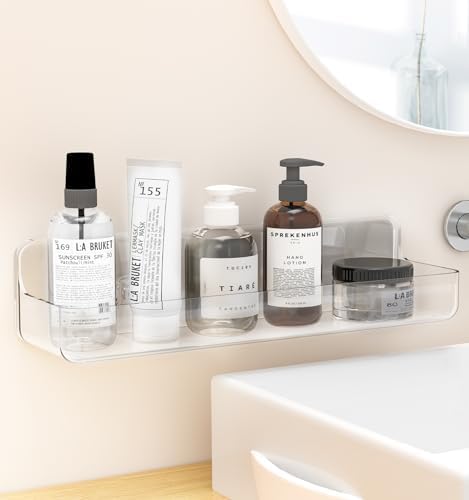 Clear Acrylic Shower Caddy with Adhesive Mount