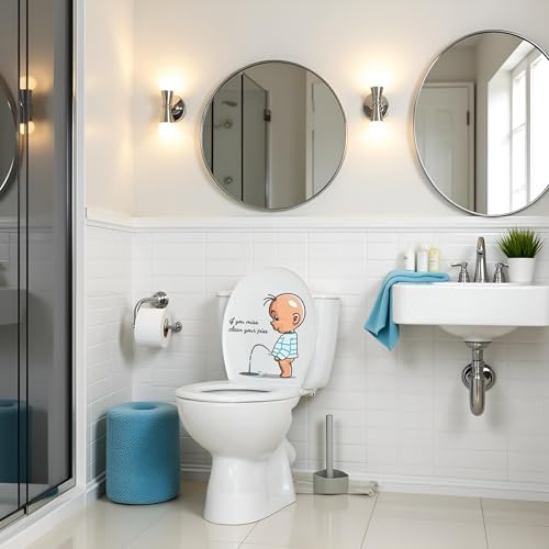 Funny Toilet Lid Decal Sticker Hilarious Bathroom Wall Art