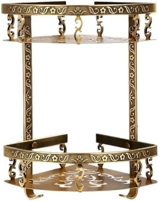 2 Tier Corner Shower Caddy with Hooks and Large Storage Capacity