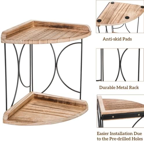 Goaste 2-Tier Bathroom Counter Organizer Wood Shelf