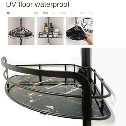 Adjustable Corner Shower Caddy with 4 Tiers and Towel Bar