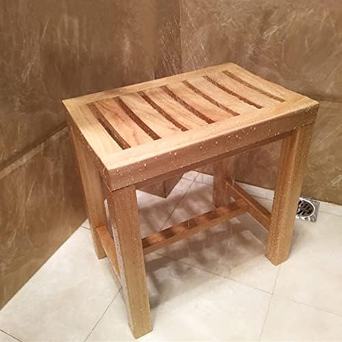 Wooden Spa Bench with Storage Shelf for Bathroom