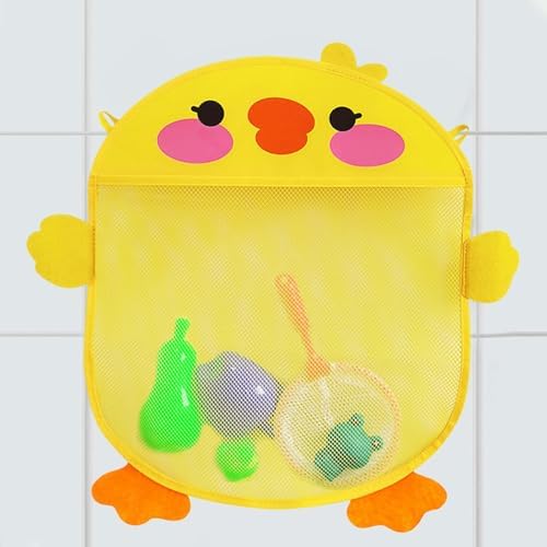 Bath Toy Organizer with Large Capacity and Sticky Hooks