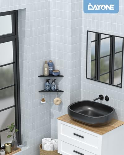 DAYONE Matte Black Corner Shower Shelf 2 Pack 10 Inch