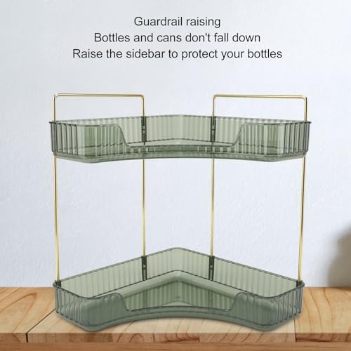 Beufee Corner Shelf 2 Tier Bathroom Organizer Dark Green