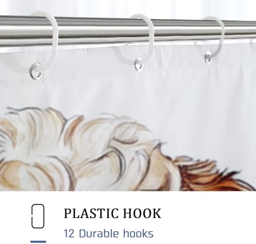 DESIHOM Fall Cavachon Dog Shower Curtain Set 62 Inch