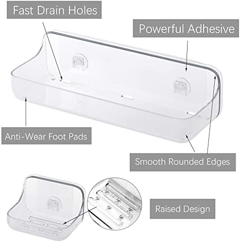 TZAMLI Clear Shower Caddy Set 3 Pack