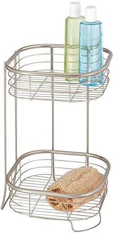 iDesign Forma Metal Wire Corner Shower Tower Caddy 2-Tier Satin Silver
