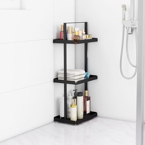 3 Tier Standing Shower Caddy Organizer Corner Black
