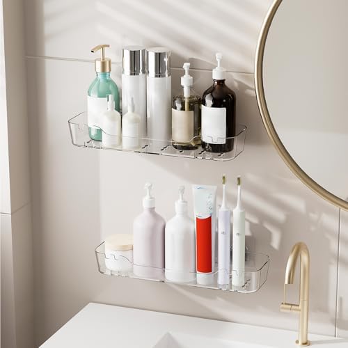 2pc Acrylic Wall Shelf Organizer No Drilling