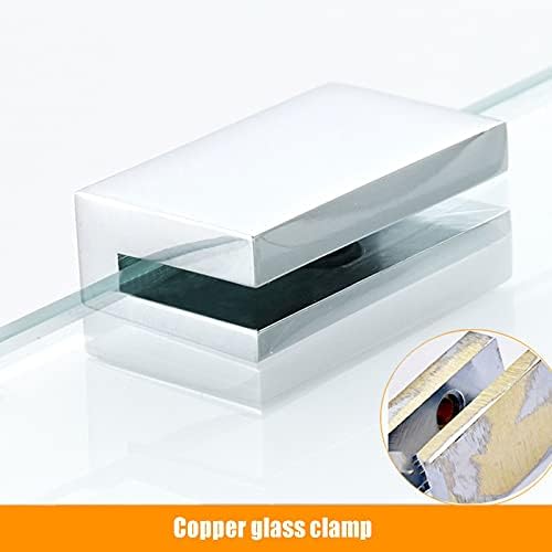 Cubane 8mm Tempered Glass Shower Shelf with Brass Frame