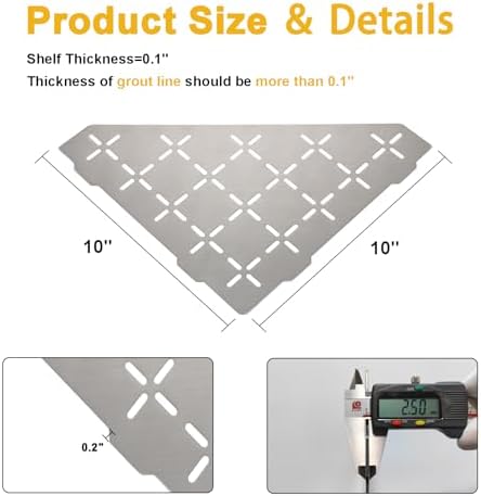 Recessed Corner Shower Shelf 2 Pack Cross-Brushed Stainless Steel