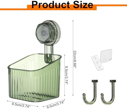 Uxcell Suction Cup Shower Caddy with Hooks Green