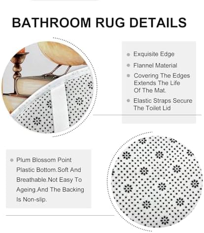 DESIHOM 4PCS Fall Goldfinch Bird Shower Curtain Set with Non-Slip Rug and Hooks