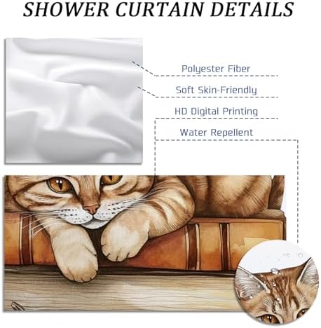 DESIHOM Fall Cats Kitten Shower Curtain Set 62 Inch