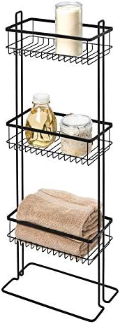 InterDesign Everett Metal Standing Shower Caddy 3-Tier Matte Black
