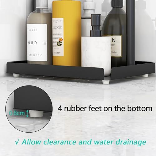 3 Tier Standing Shower Caddy Organizer Corner Black