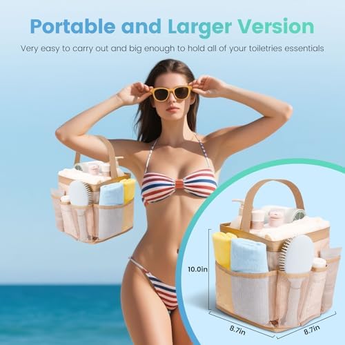 Shower Caddy with 9 Pockets for Travel and Dorm Use