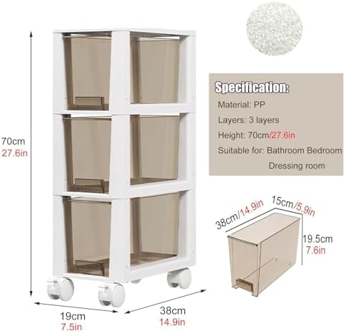 Ruiyijiou 75 Bathroom Storage Corner Shelf with Wheels