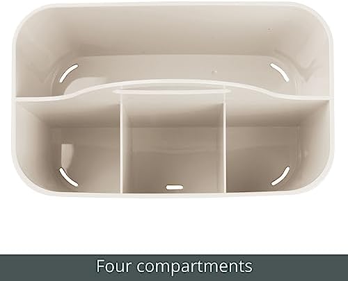 mDesign Small Plastic Shower Organizer Tote with Handle