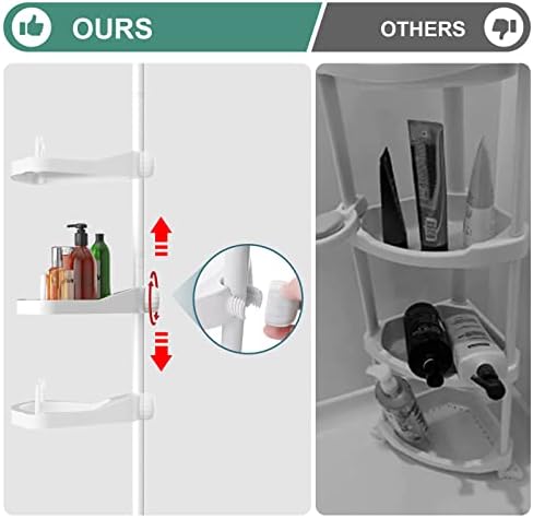 COCONUT Tension Shower Caddy with 4 Adjustable Shelves