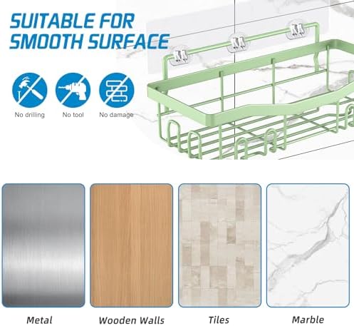 Youvip Adhesive Shower Caddy 5 Pack Set Green